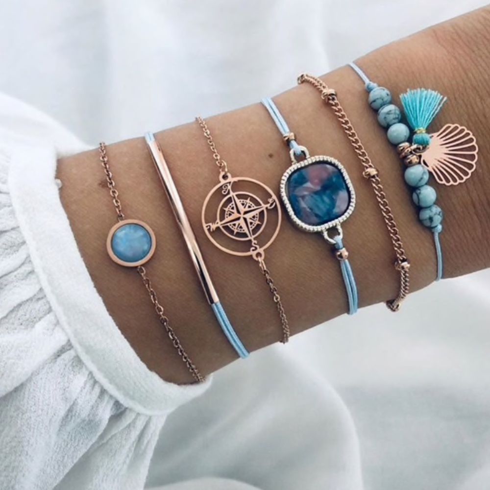 3/$30 -6 Piece Layering Boho Travel Beach Bracelet
